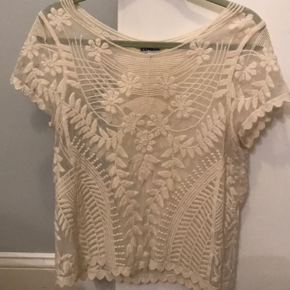 Express White Lace Top